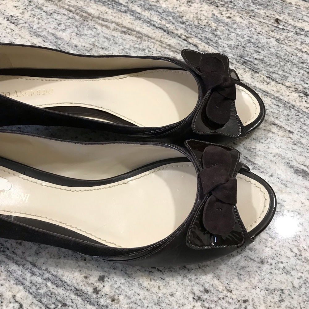 Enzo Angiolini Dark Brown Suede Leather Shoes - Picture 3 of 4